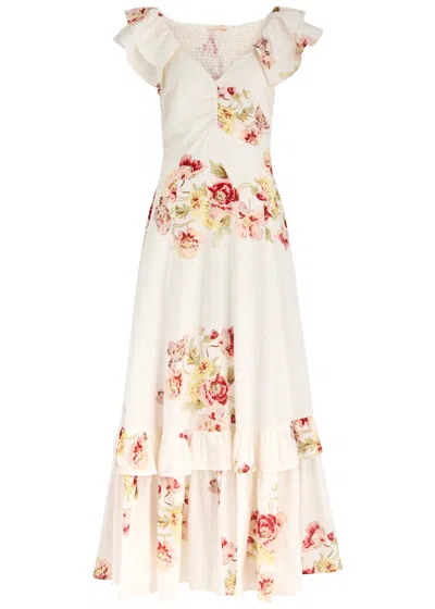 Bytimo Floral-print Cotton-blend Maxi Dress In Pink