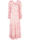 Bytimo Floral-print Cut-out Detailing Dress In Pink