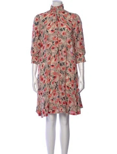 Pre-owned Bytimo Floral Print Knee-length Dress W/ Tags In Pink