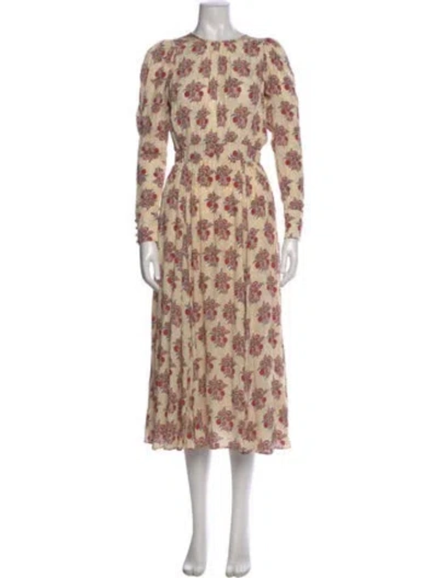 Pre-owned Bytimo Floral Print Long Dress In Neutral
