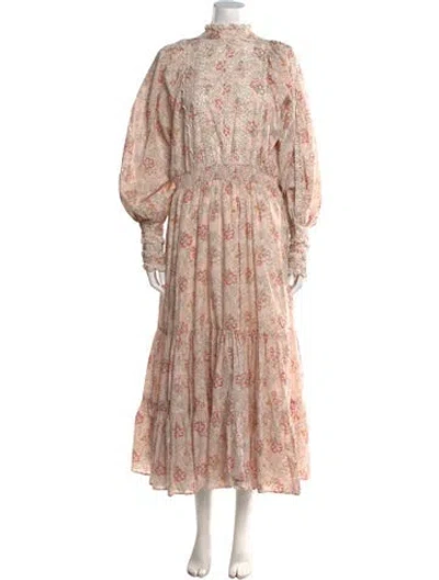 Pre-owned Bytimo Floral Print Long Dress In Neutral