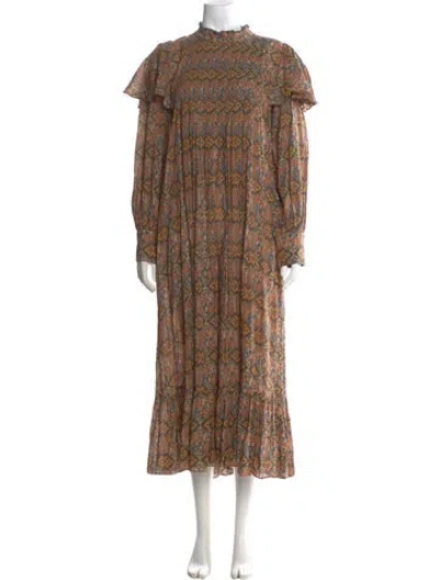 Pre-owned Bytimo Floral Print Long Dress In Neutral