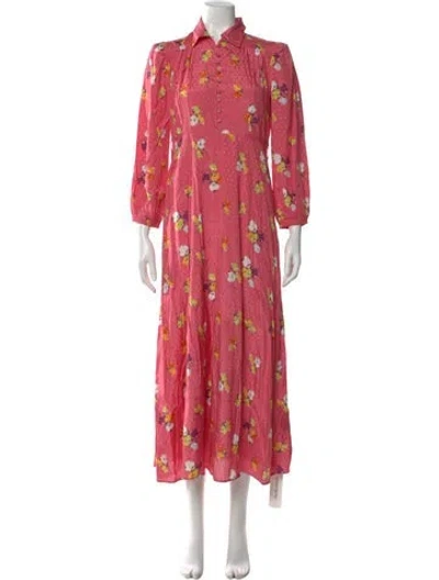 Pre-owned Bytimo Floral Print Long Dress In Pink