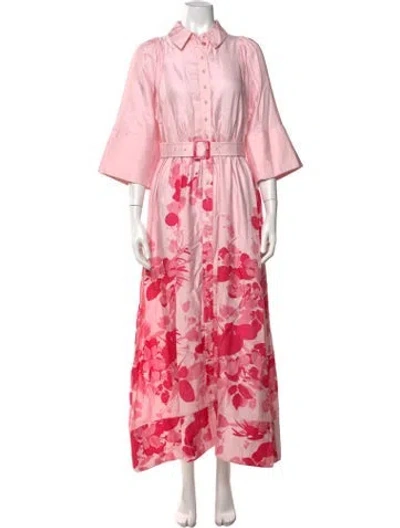Pre-owned Bytimo Floral Print Long Dress In Pink