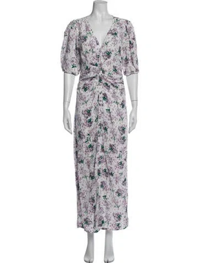 Pre-owned Bytimo Floral Print Long Dress In Purple
