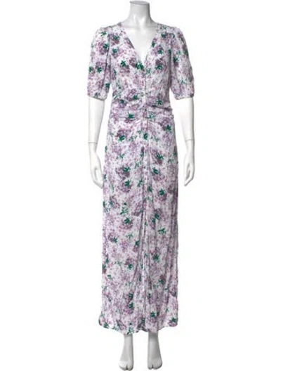 Pre-owned Bytimo Floral Print Long Dress In Purple