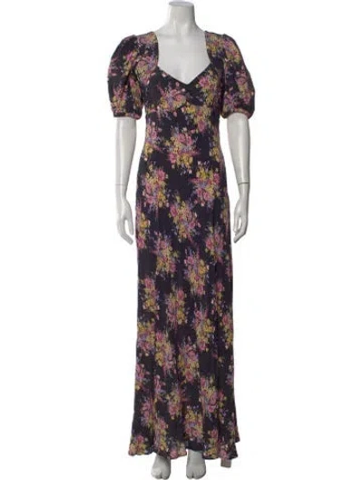 Pre-owned Bytimo Floral Print Long Dress W/ Tags In Multi