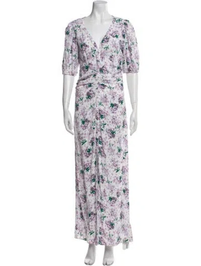 Pre-owned Bytimo Floral Print Long Dress In White