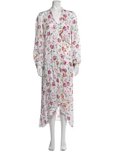 Pre-owned Bytimo Floral Print Long Dress In White