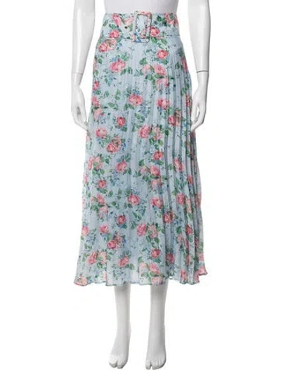 Pre-owned Bytimo Floral Print Long Skirt In Blue