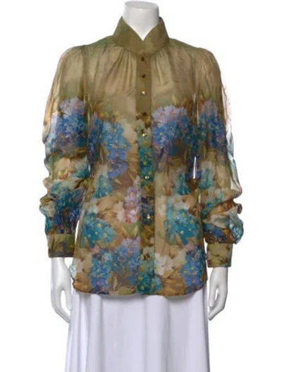 Pre-owned Bytimo Floral Print Long Sleeve Blouse In Multicolor
