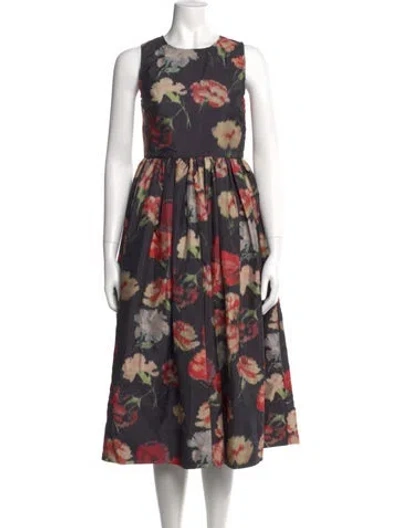 Pre-owned Bytimo Floral Print Midi Length Dress In Multicolor