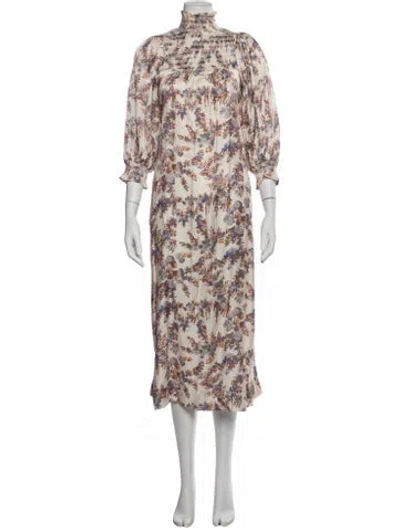 Pre-owned Bytimo Floral Print Midi Length Dress In Multicolor