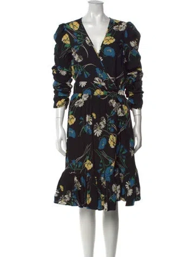 Pre-owned Bytimo Floral Print Midi Length Dress W/ Tags In Blue