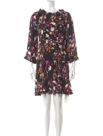 Pre-owned Bytimo Floral Print Mini Dress In Black
