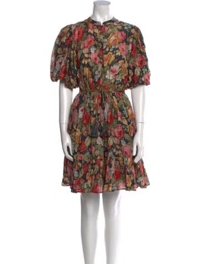 Pre-owned Bytimo Floral Print Mini Dress In Black