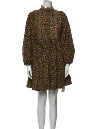 Pre-owned Bytimo Floral Print Mini Dress In Black