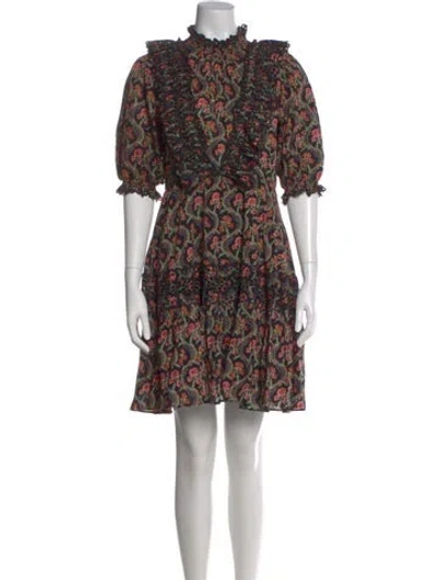 Pre-owned Bytimo Floral Print Mini Dress In Black