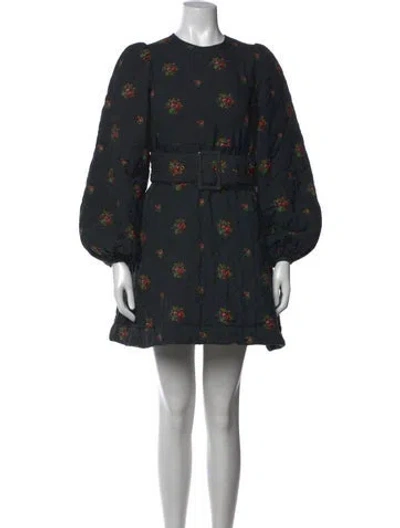 Pre-owned Bytimo Floral Print Mini Dress In Black