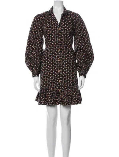 Pre-owned Bytimo Floral Print Mini Dress In Black