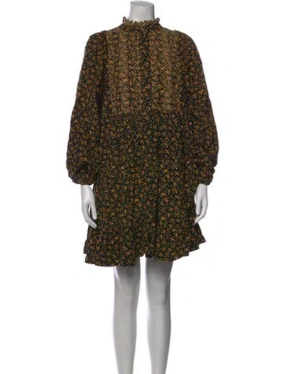 Pre-owned Bytimo Floral Print Mini Dress In Black