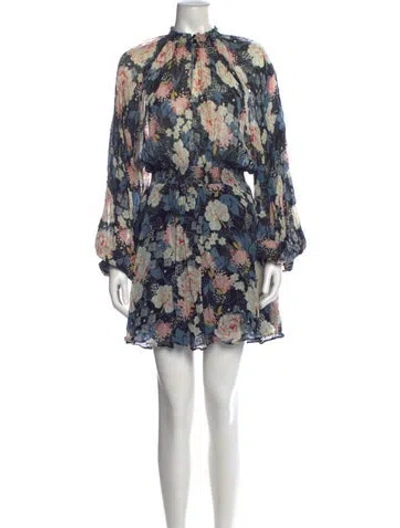 Pre-owned Bytimo Floral Print Mini Dress In Blue