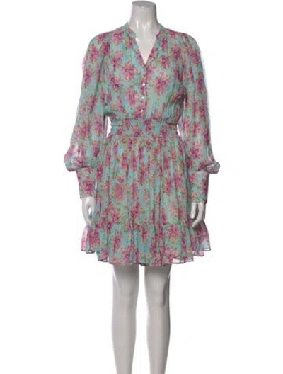 Pre-owned Bytimo Floral Print Mini Dress In Blue