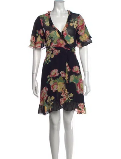 Pre-owned Bytimo Floral Print Mini Dress In Blue