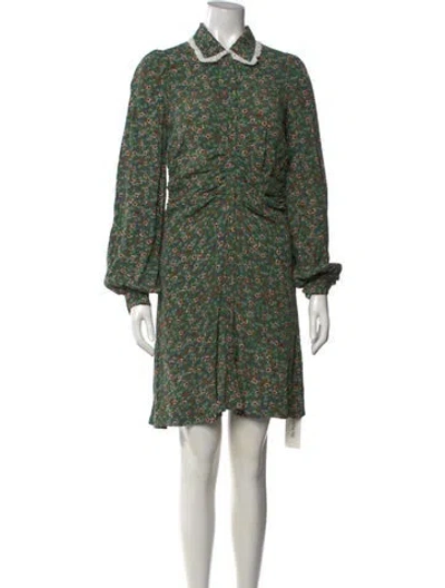 Pre-owned Bytimo Floral Print Mini Dress In Green