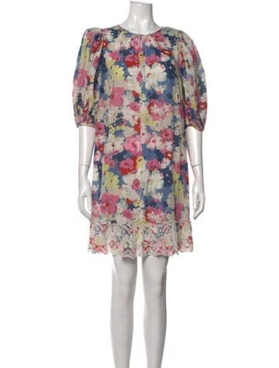 Pre-owned Bytimo Floral Print Mini Dress In Multicolor