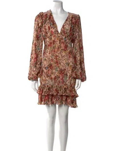Pre-owned Bytimo Floral Print Mini Dress In Neutral