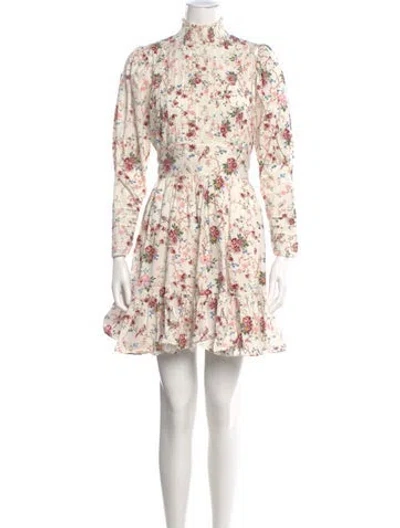 Pre-owned Bytimo Floral Print Mini Dress In Neutral