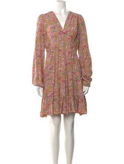 Pre-owned Bytimo Floral Print Mini Dress In Neutral