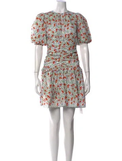 Pre-owned Bytimo Floral Print Mini Dress In Neutral