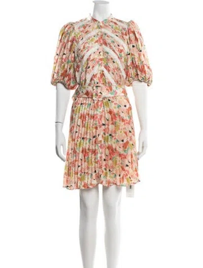 Pre-owned Bytimo Floral Print Mini Dress In Neutrals