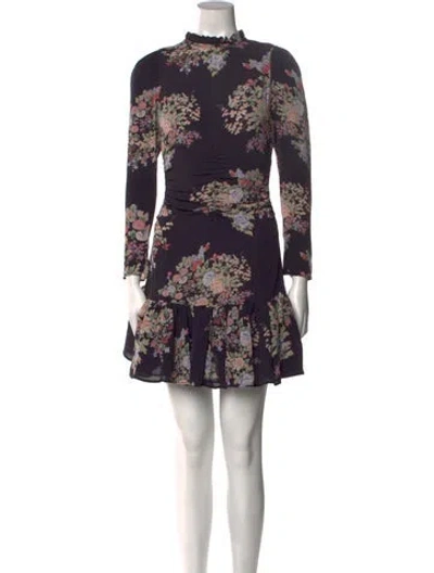 Pre-owned Bytimo Floral Print Mini Dress W/ Tags In Black