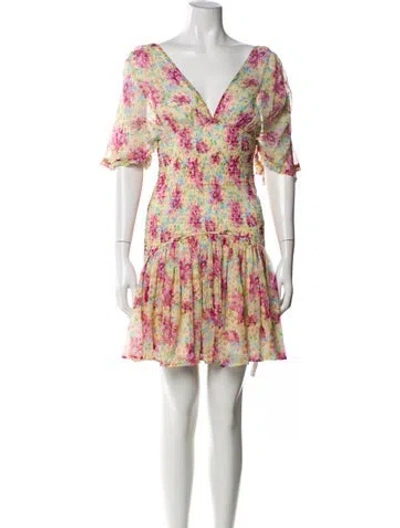 Pre-owned Bytimo Floral Print Mini Dress W/ Tags In Multi