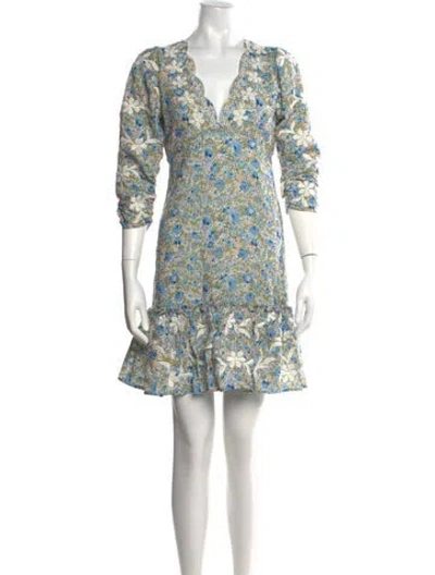 Pre-owned Bytimo Floral Print Mini Dress W/ Tags In Neutral