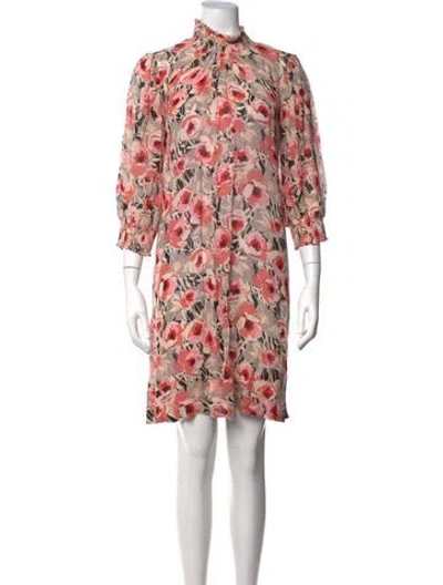Pre-owned Bytimo Floral Print Mini Dress W/ Tags In Pink