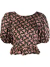 Bytimo Floral-print Ruffle-hem Blouse In Multi