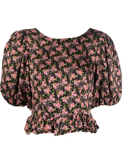 Bytimo Floral-print Ruffle-hem Blouse In Multi