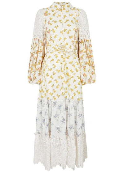Bytimo Floral-print Woven Maxi Dress In White