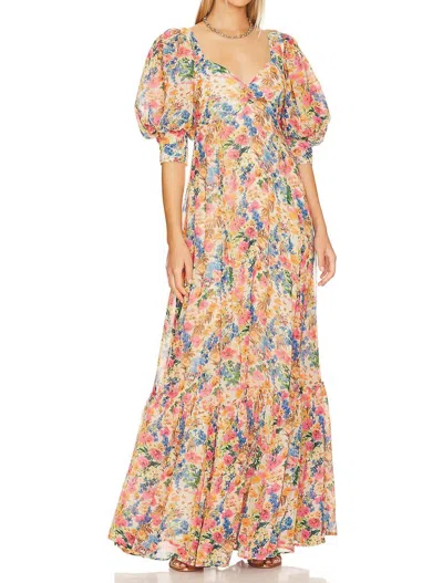 Bytimo Georgette Gown In Light Blossom In Multi