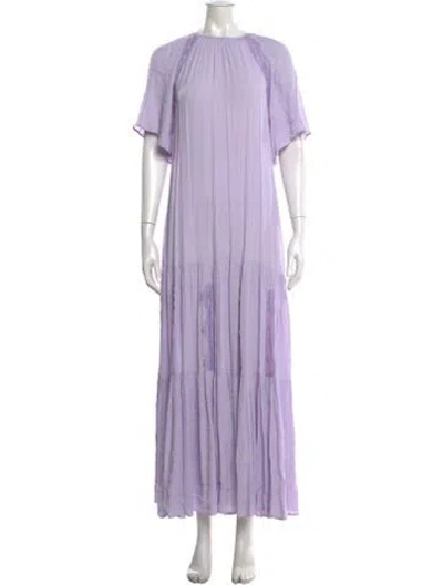 Pre-owned Bytimo Lace Pattern Long Dress In Purple