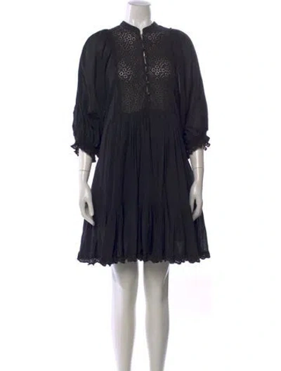 Pre-owned Bytimo Lace Pattern Mini Dress In Black