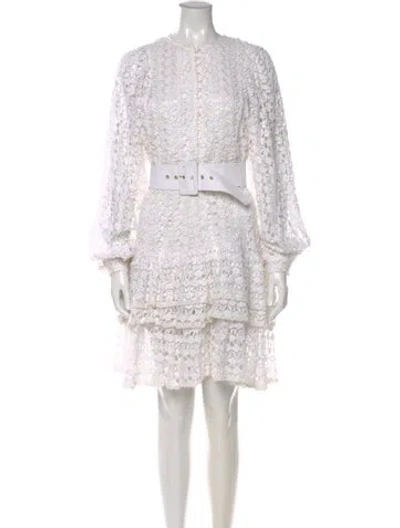 Pre-owned Bytimo Lace Pattern Mini Dress In White