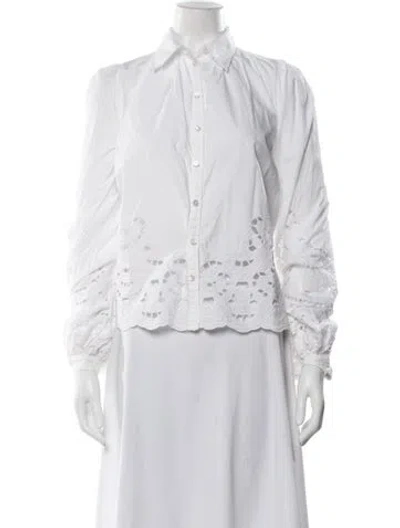 Pre-owned Bytimo Long Sleeve Blouse In Blue/white