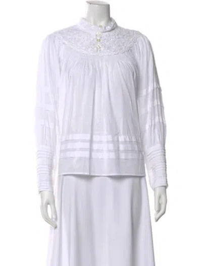 Pre-owned Bytimo Long Sleeve Blouse In White