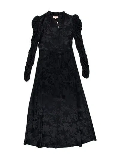 Pre-owned Bytimo Mock Neck Long Dress In Blue