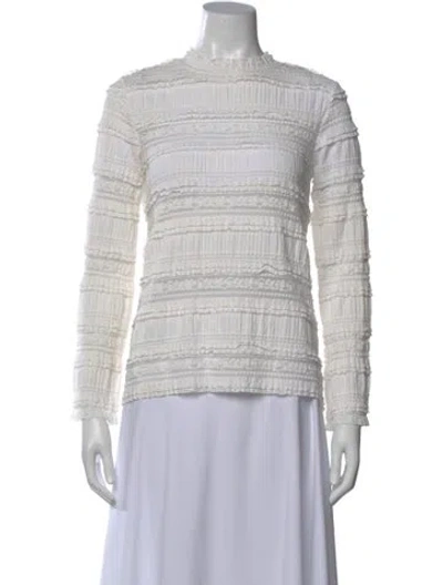 Pre-owned Bytimo Mock Neck Long Sleeve Blouse In Gray